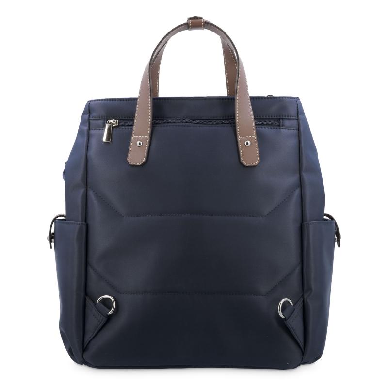 El potro Mochila bolso unisex en lona azul y piel vacuno cuero-Paris Solo hoy