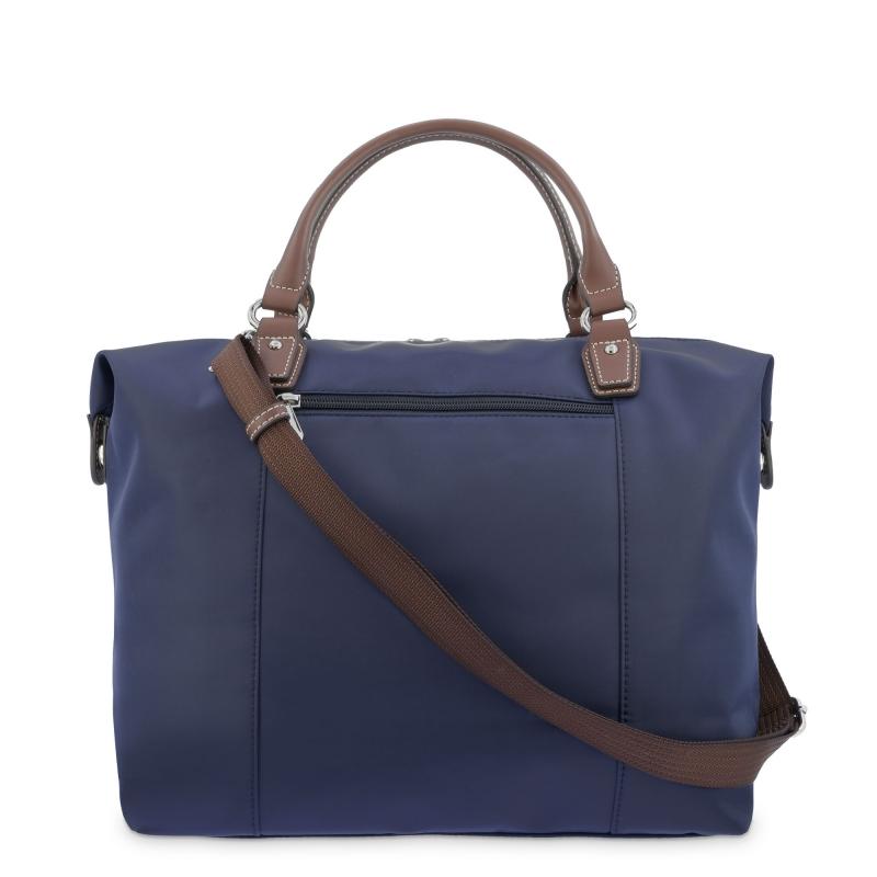 El potro Bolso Tote mujer en lona y piel vacuno color azul-cuero-Paris Promoción trimestral