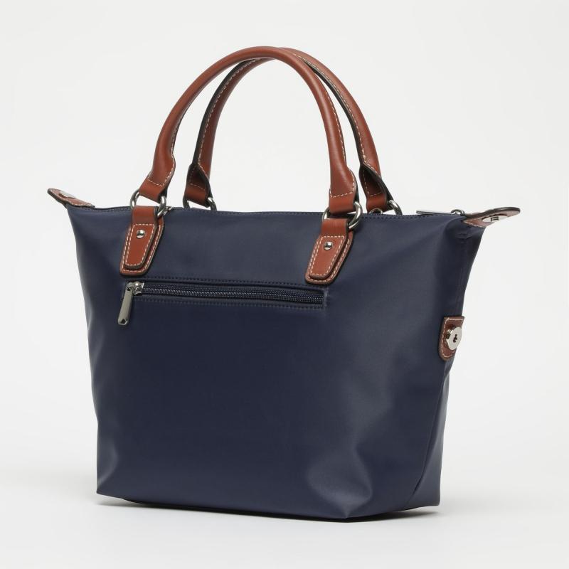 El potro Bolso Tote mujer en lona y piel vacuno color azul-cuero-Paris Solo queda un día