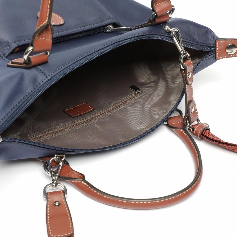 El potro Bolso Tote mujer en lona y piel vacuno color azul-cuero-Paris Solo queda un día