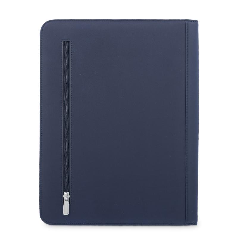 El potro Porta documentos unisex en lona azul y piel vacuno color cuero-Paris Grandes descuentos