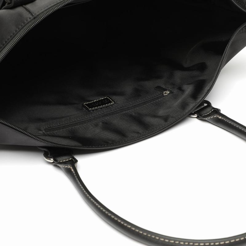 El potro Bolso Tote mujer en lona y piel vacuno color negro-Paris Ahorra y exporta