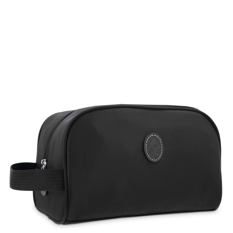 El potro Bolsa de aseo unisex en lona negro y piel vacuno color negro-Paris Precios de Black Friday