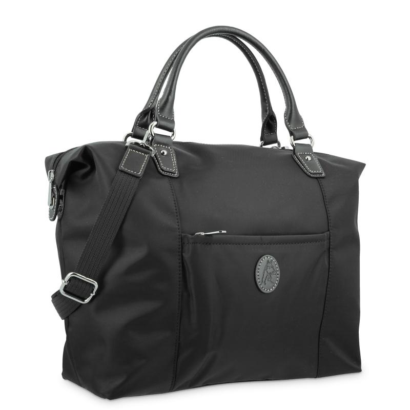 El potro Bolso Tote mujer en lona y piel vacuno color negro-Paris En oferta