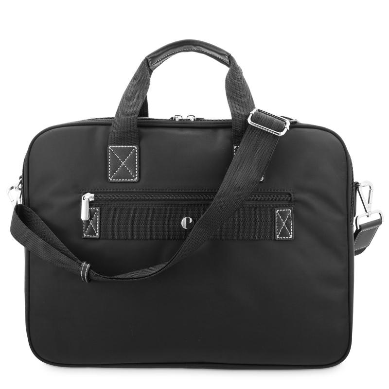 El potro Carpeta bolso unisex en lona negro y piel vacuno color negro-Paris Descuentos del mes