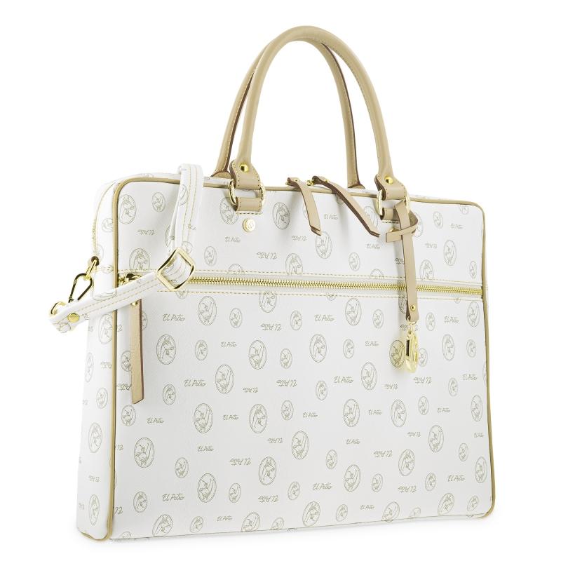 El potro Bolso carpeta grande de mujer en color blanco - EL POTRO Última moda