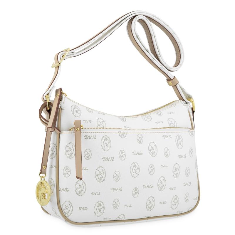 El potro Bolso Bandolera mujer en lona y piel vacuno color blanco- Vintage 2025