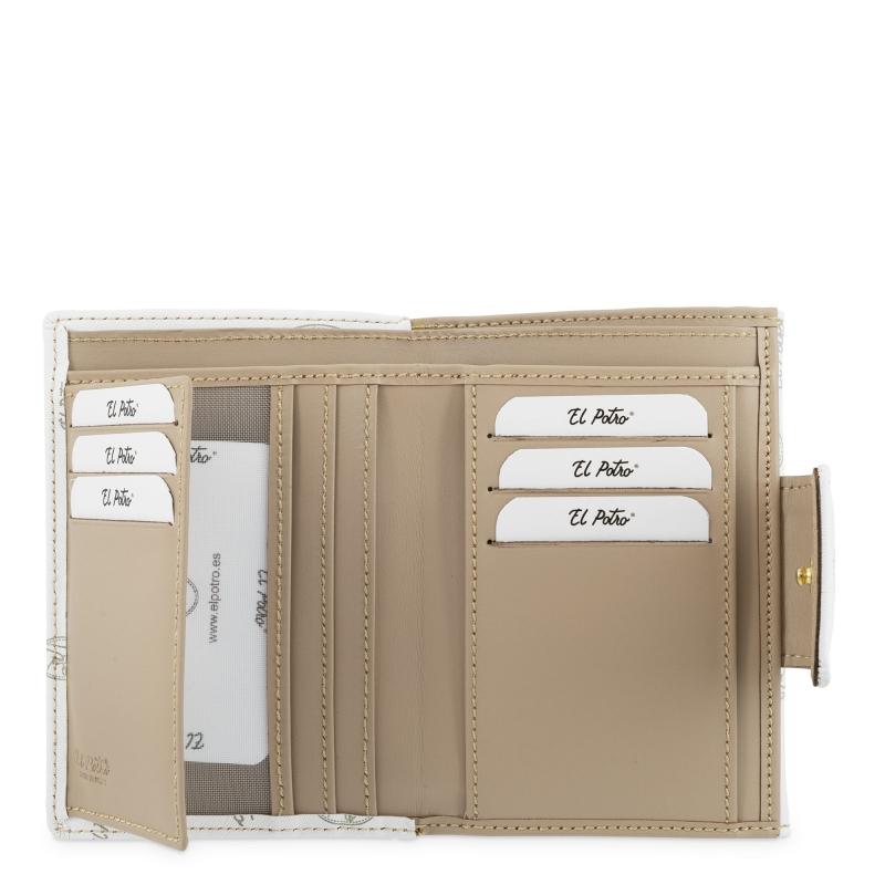 El potro Cartera mujer en lona y piel vacuno color blanco - Vintage Rebajas