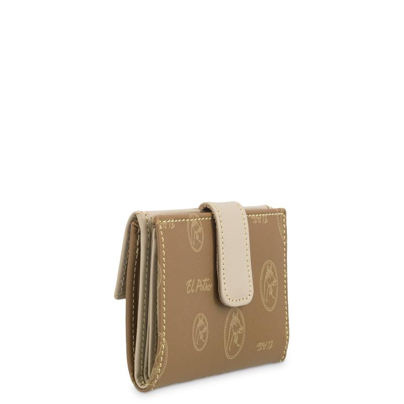 El potro Cartera mujer en lona y piel vacuno color cuero- Vintage Ofertas