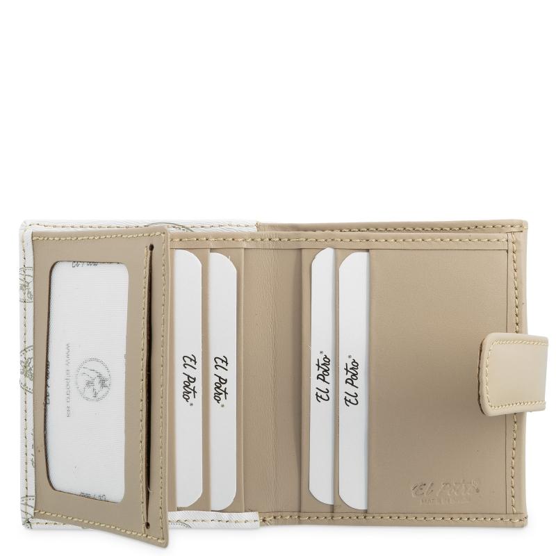 El potro Cartera mujer en lona y piel vacuno color blanco - Vintage Venta caliente