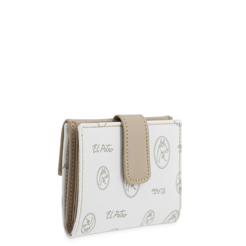 El potro Cartera mujer en lona y piel vacuno color blanco - Vintage Venta caliente