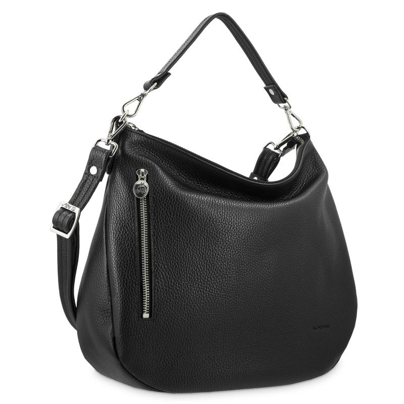 El potro Bolso Hobo mujer en piel vacuno color negro - I R I S Liquidación