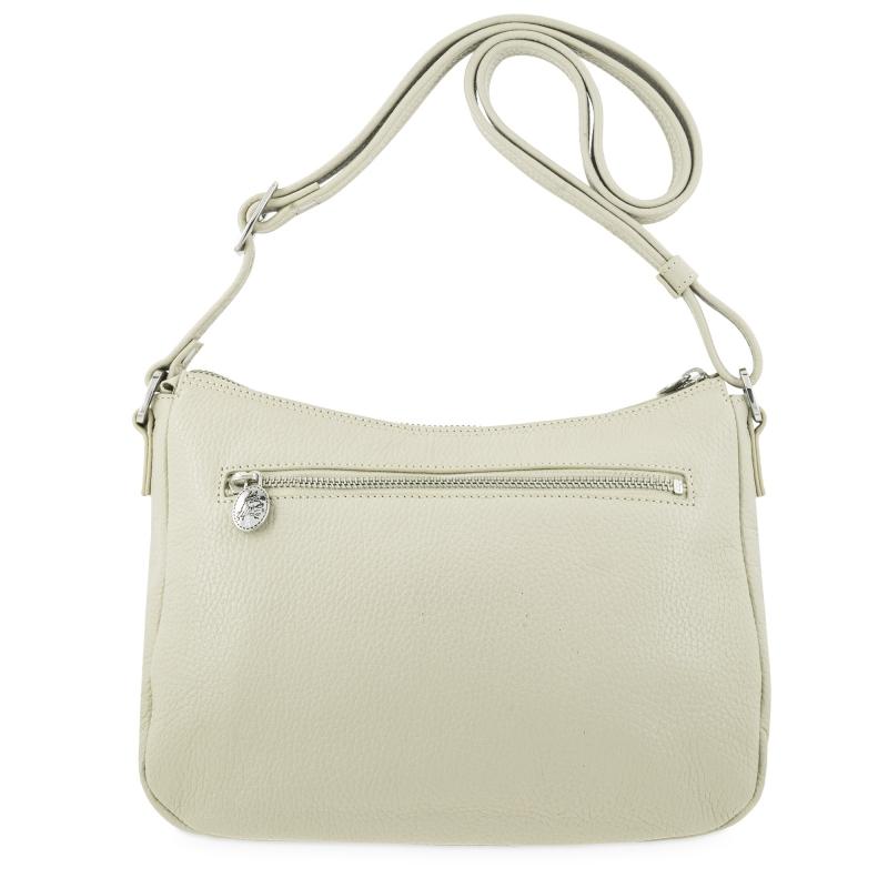 El potro Bolso góndola bandolera de 3 cremalleras mujer en piel vacuno color beige- I R I S Oferta especial