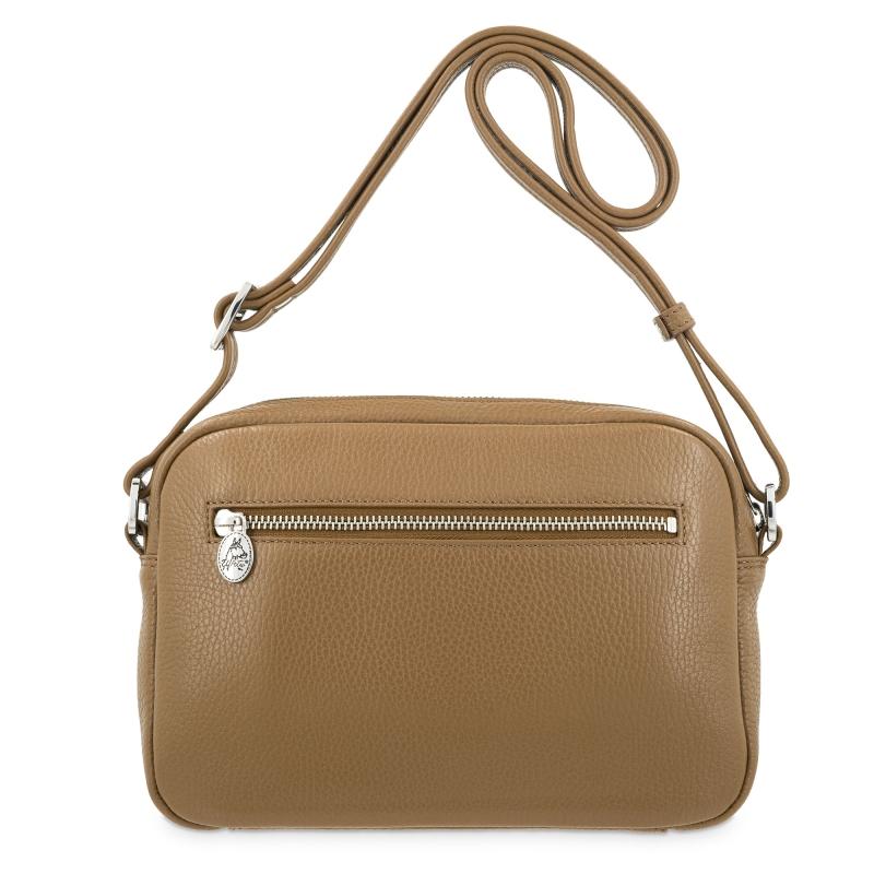 El potro Bolso bandolera mediano 3 cremalleras en piel vacuno color cuero - I R I S ÚLTIMAS EDICIONES