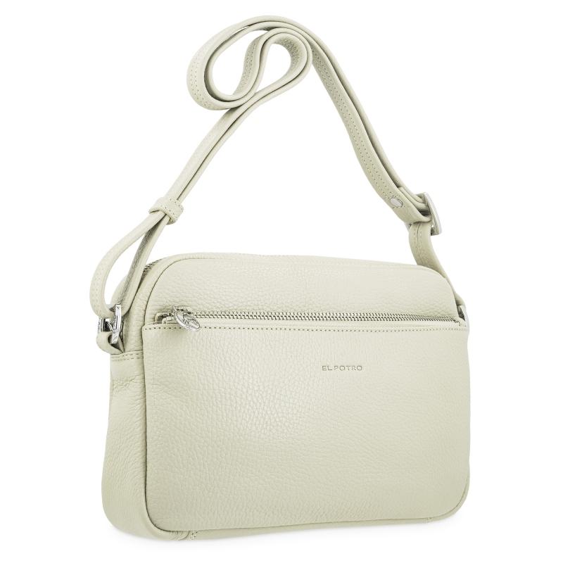 El potro Bolso bandolera mediano 3 cremalleras en piel vacuno color beige- I R I S Últimos 2 días