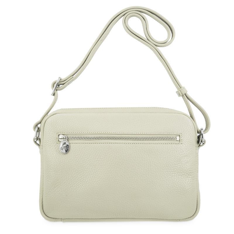 El potro Bolso bandolera mediano 3 cremalleras en piel vacuno color beige- I R I S Últimos 2 días