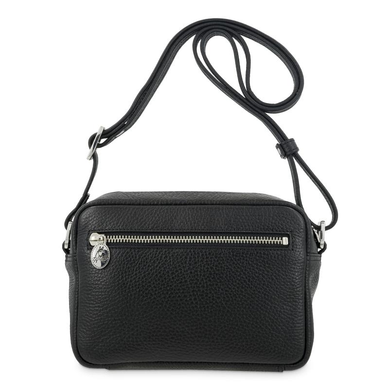 El potro Bolso bandolera pequeño con cremallera en piel vacuno color negro - I R I S Solo hoy