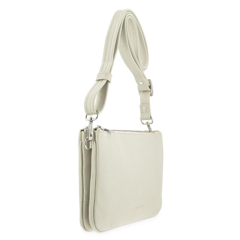 El potro Bolso bandolera pequeño 2 cremalleras piel vacuno color beige-I R I S Grandes descuentos
