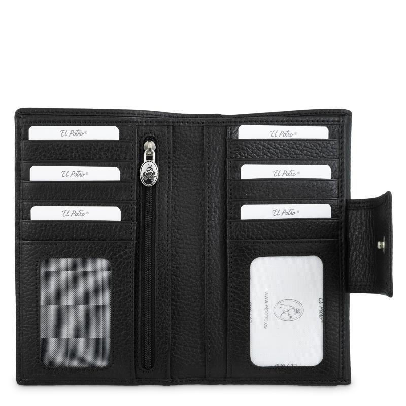 El potro Cartera de mujer grande en piel vacuno color negro - I R I S Liquidación