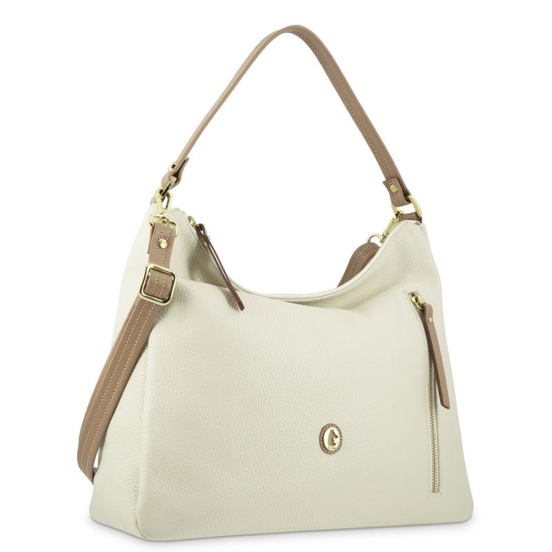 El potro Bolso Hobo de mujer en piel vacuno color ivory- Oasis Ofertas de temporada