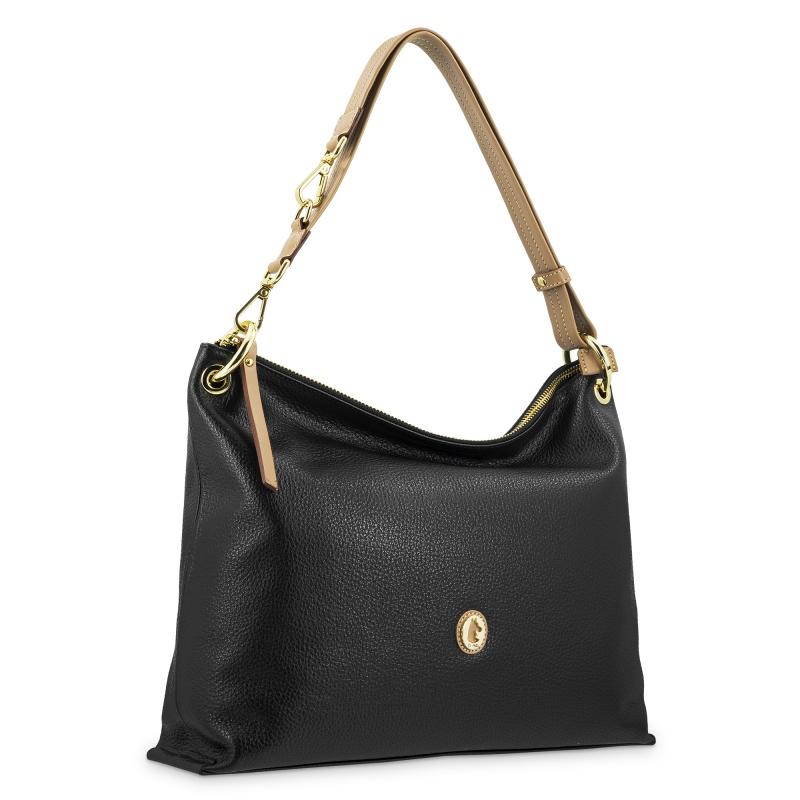 El potro Bolso Hobo mediano en piel vacuno color negro - Oasis Ofertas especiales