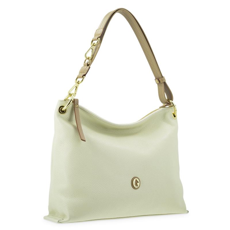 El potro Bolso Hobo mediano en piel vacuno color ivory - Oasis Grandes ahorros
