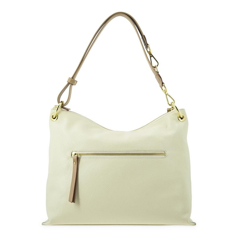 El potro Bolso Hobo mediano en piel vacuno color ivory - Oasis Grandes ahorros