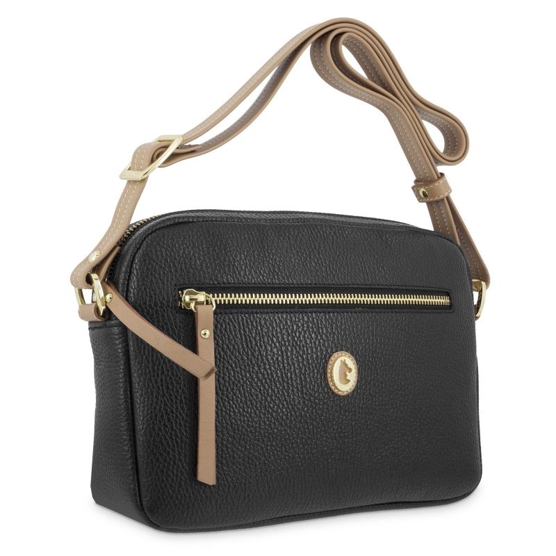 El potro Bolso bandolera de mujer en piel vacuno color negro - Oasis Rebajas de fin de temporada