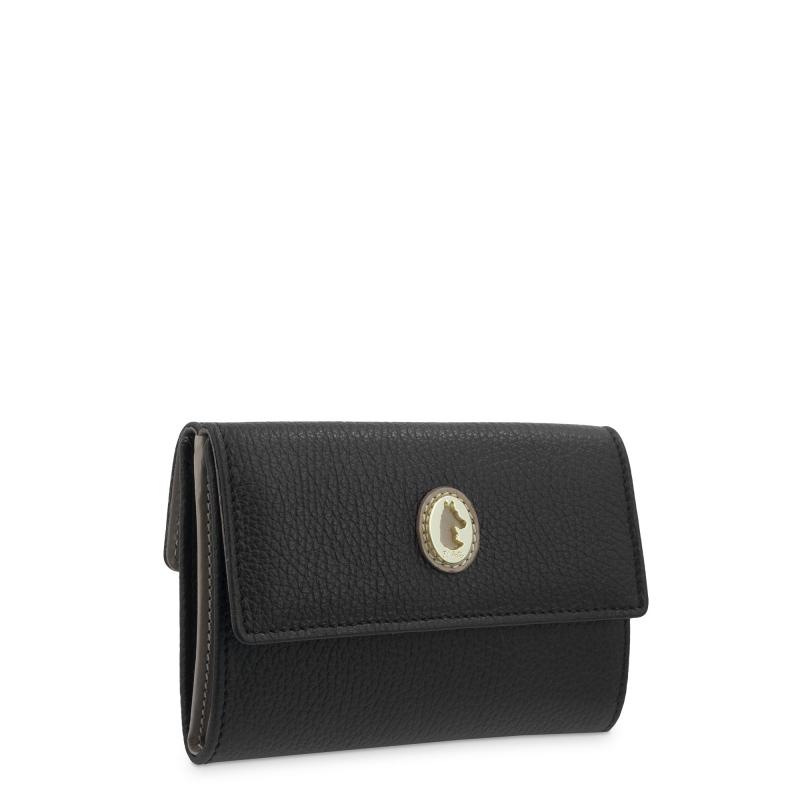 El potro Cartera mediana mujer en piel vacuno color negro-El Potro Outlet