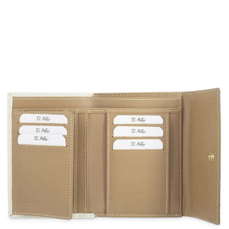 El potro Cartera mediana mujer en piel vacuno color ivory-El Potro Outlet online