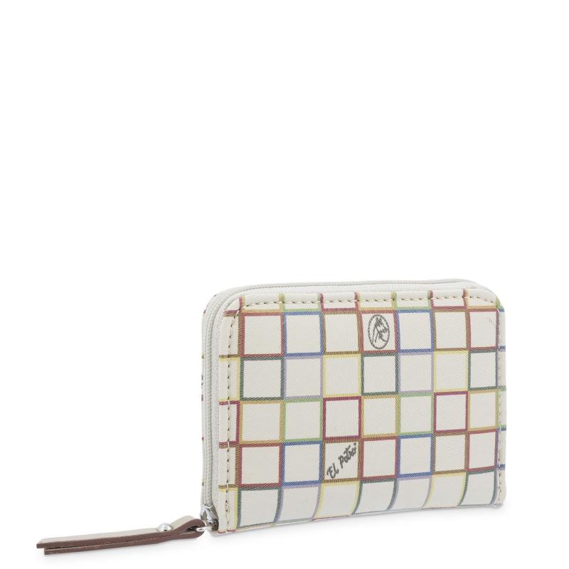 El potro Monedero cremallera mujer en lona con piel vacuno color beige-Arcoiris Rebajas top