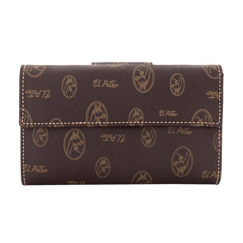 El potro Cartera mujer en lona y piel vacuno color marrón-Lona Envío gratis