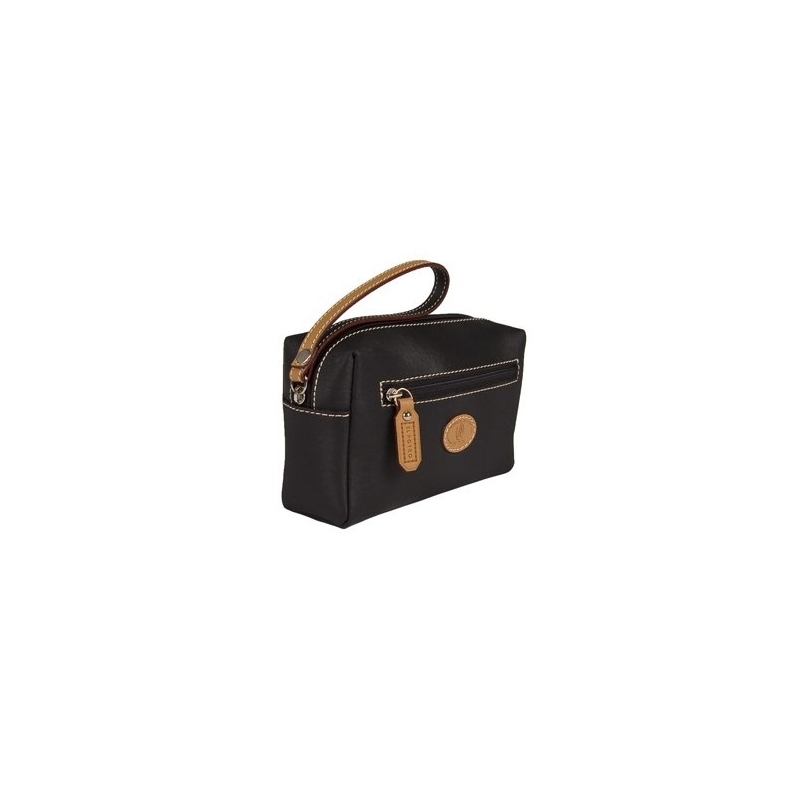 El potro Bolsa monedero mujer en lona y piel vacuno color negro- Base Envío internacional gratuito