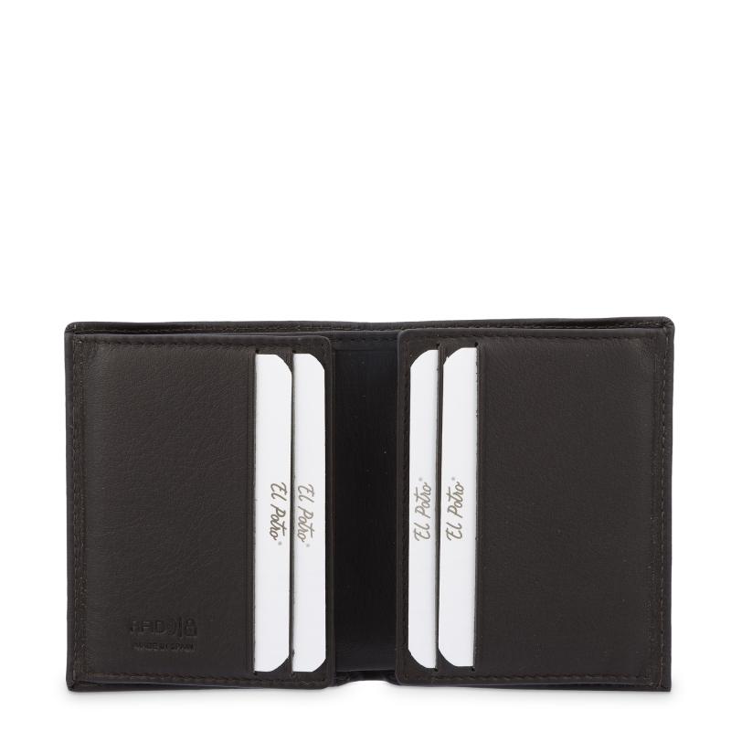 El potro Cartera tarjetero en piel vacuno color marrón-El Potro En oferta