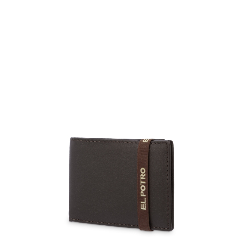 El potro Cartera pequeña con monedero exterior en piel vacuno color marrón-El Potro Libre de impuestos