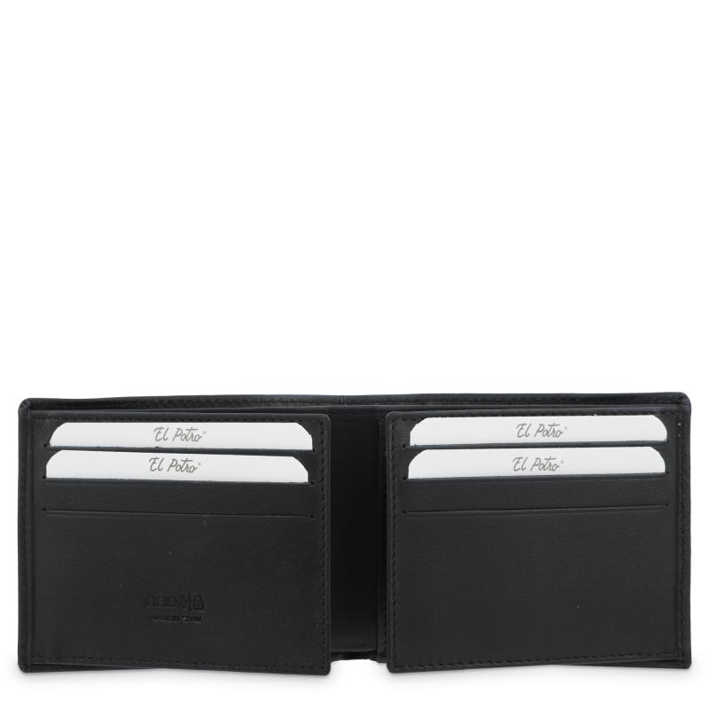 El potro Cartera tarjetero interior en piel vacuno color negro-El Potro Descuentos del mes