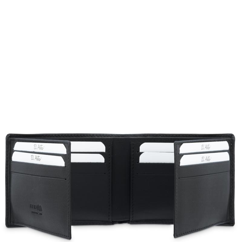 El potro Cartera tarjetero interior en piel vacuno color negro-El Potro Descuentos del mes