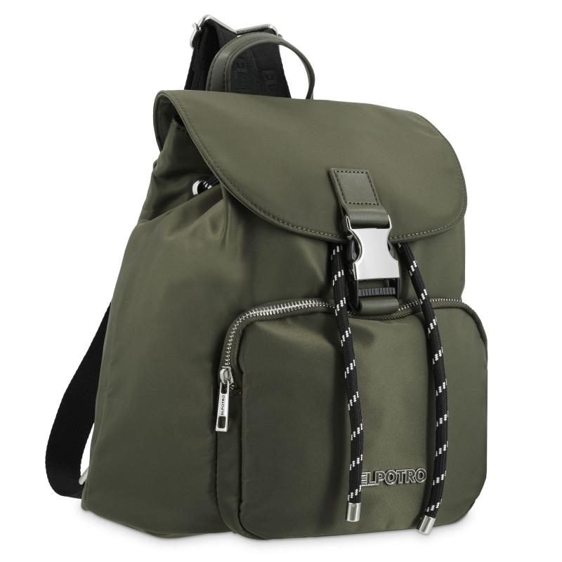 El potro Mochila mediana de color verde-EL POTRO Precio ultrabajo