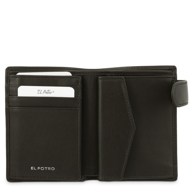 El potro Cartera billetera tarjetero con monedero interior en piel vacuno color marrón- El Potro Liquidación