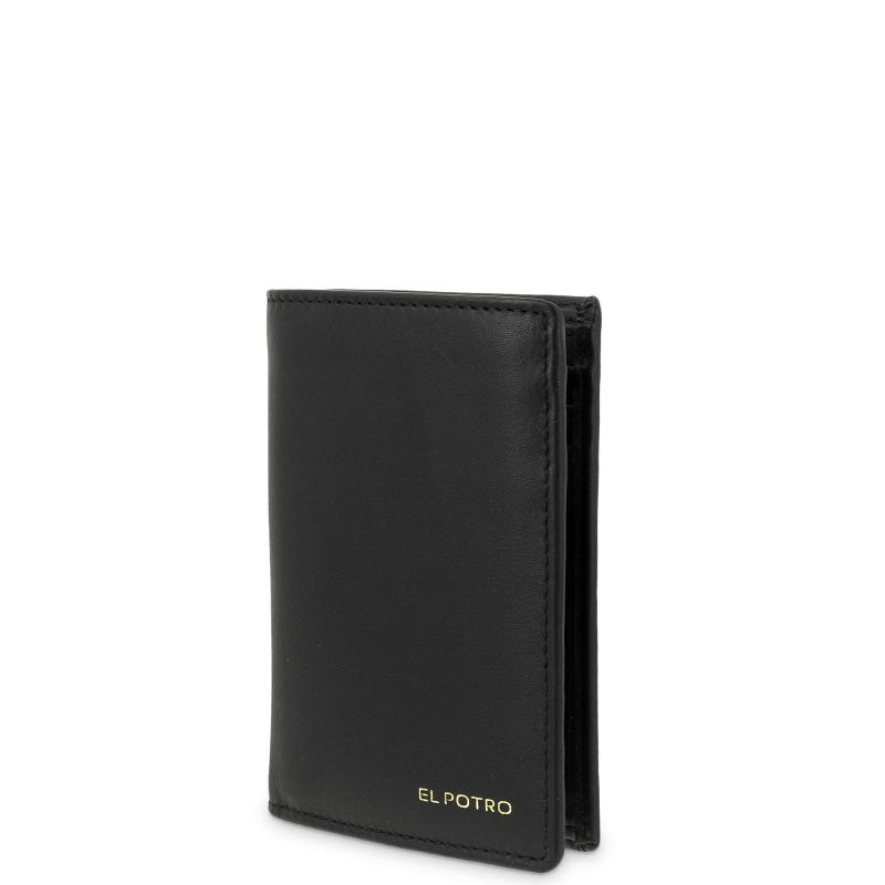 El potro Cartera billetera tarjetero grande de hombre en piel vacuno color negro - ELPOTRO Oferta especial