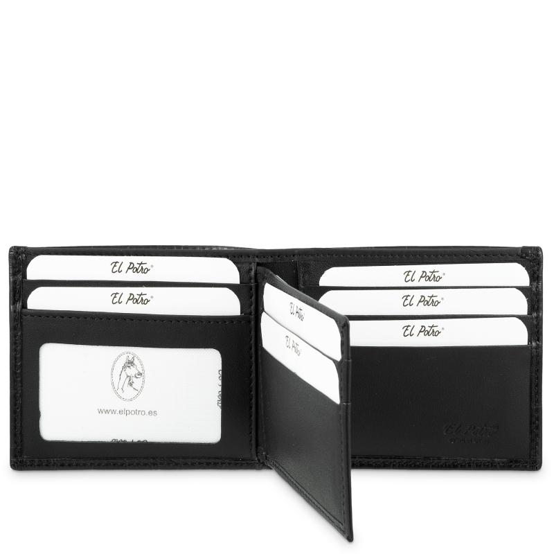 El potro Cartera billetera tarjetero hombre en piel vacuno color negro-Coco COMPRAR AHORA