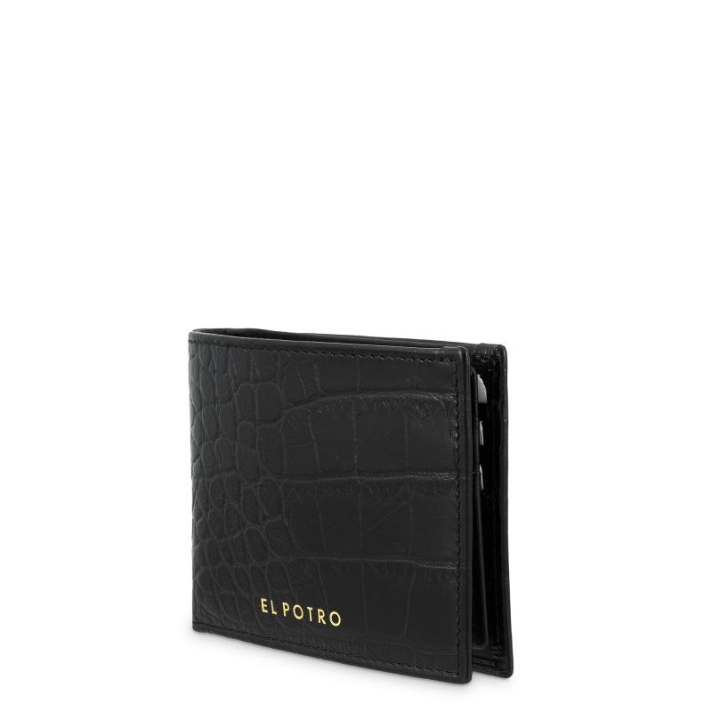 El potro Cartera billetera tarjetero hombre en piel vacuno color negro-Coco COMPRAR AHORA