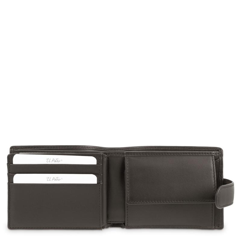 El potro Cartera monedero interior de hombre en piel vacuno marrón nación-E L P O T R O Precio de fábrica