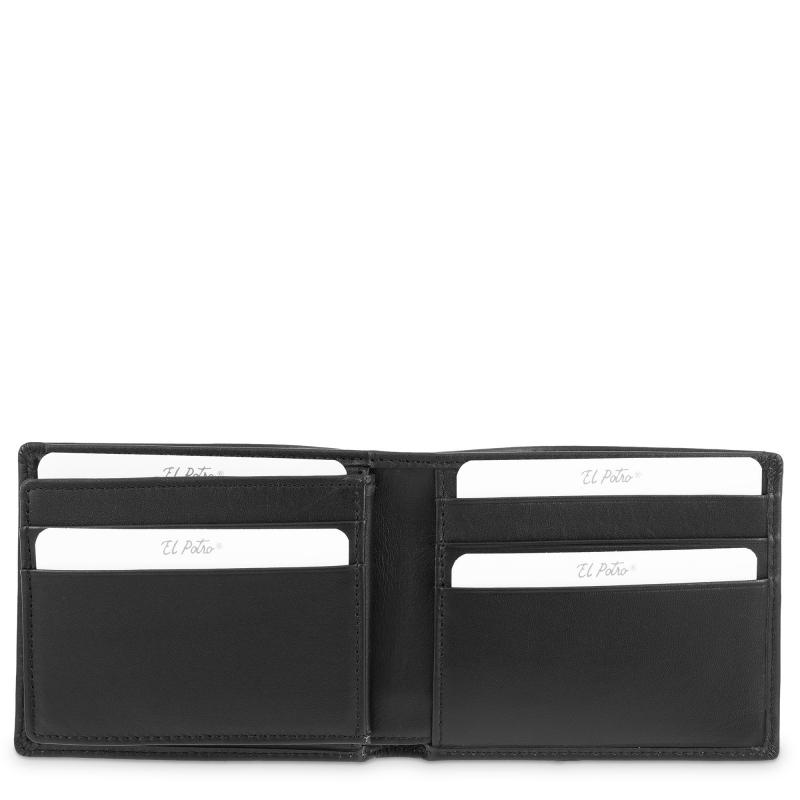 El potro Cartera tarjetero de hombre en piel vacuno negro nación-E L P O T R O Promoción por tiempo limitado