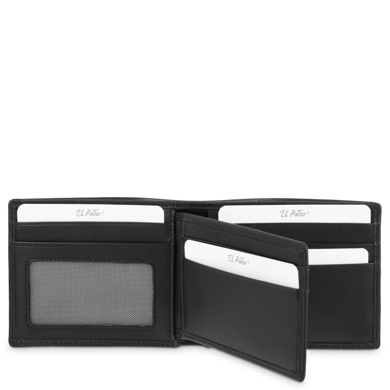 El potro Cartera tarjetero de hombre en piel vacuno negro nación-E L P O T R O Promoción por tiempo limitado
