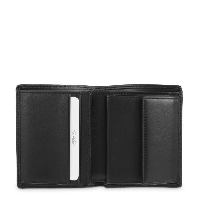 El potro Cartera monedero interior de hombre en piel vacuno negro nación-E L P O T R O Oferta especial de fábrica