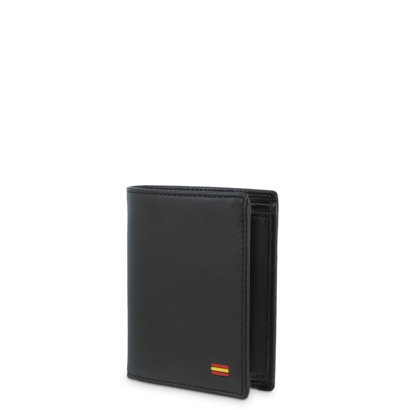 El potro Cartera monedero interior de hombre en piel vacuno negro nación-E L P O T R O Oferta especial de fábrica