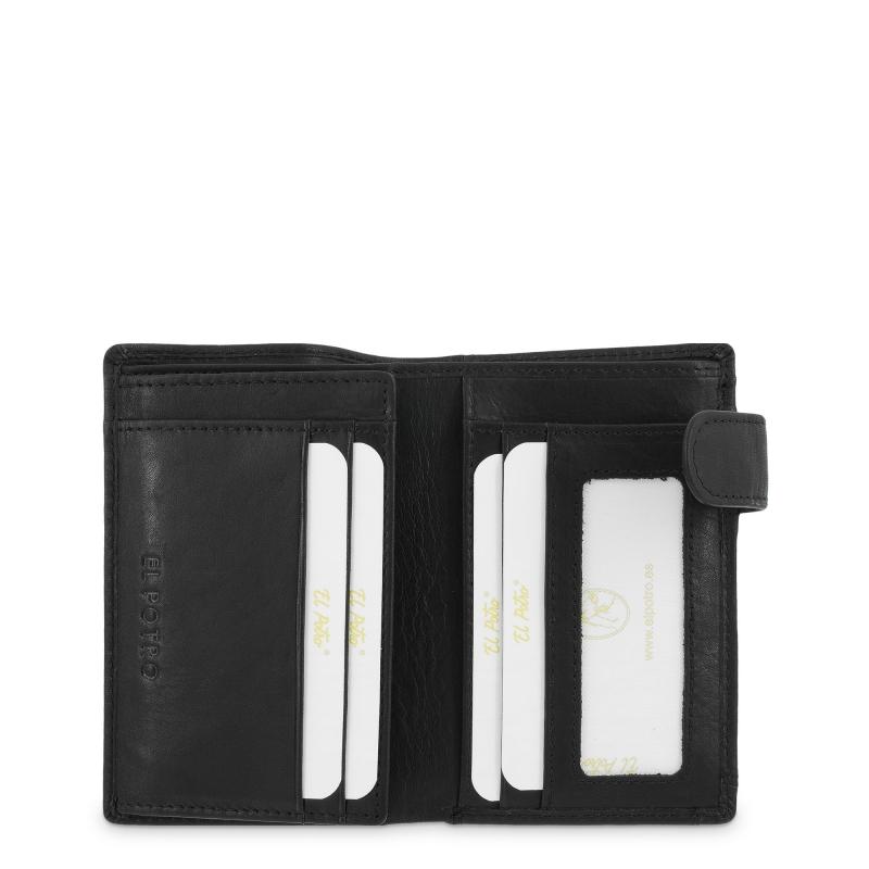 El potro Cartera grande con monedero exterior hombre en piel vacuno color negro -Durango Grandes descuentos