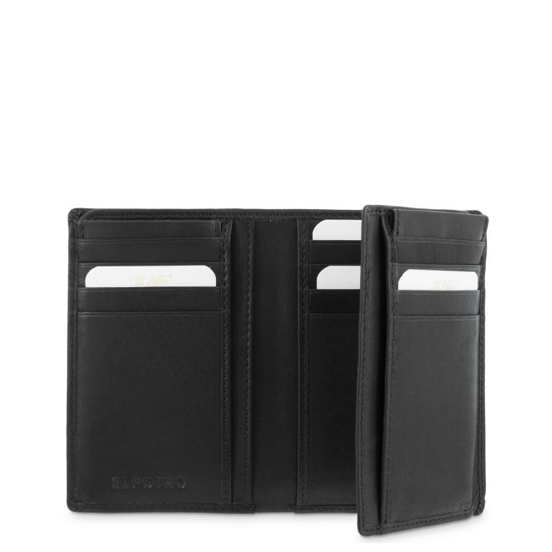 El potro Cartera grande con tarjeteros exterior hombre en piel vacuno color negro -Durango Limitado a 3 días