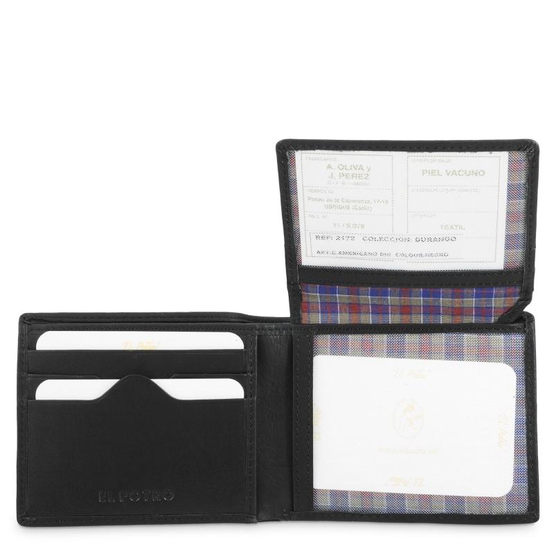 El potro Cartera hombre en piel vacuno color negro - Durango Ofertas especiales